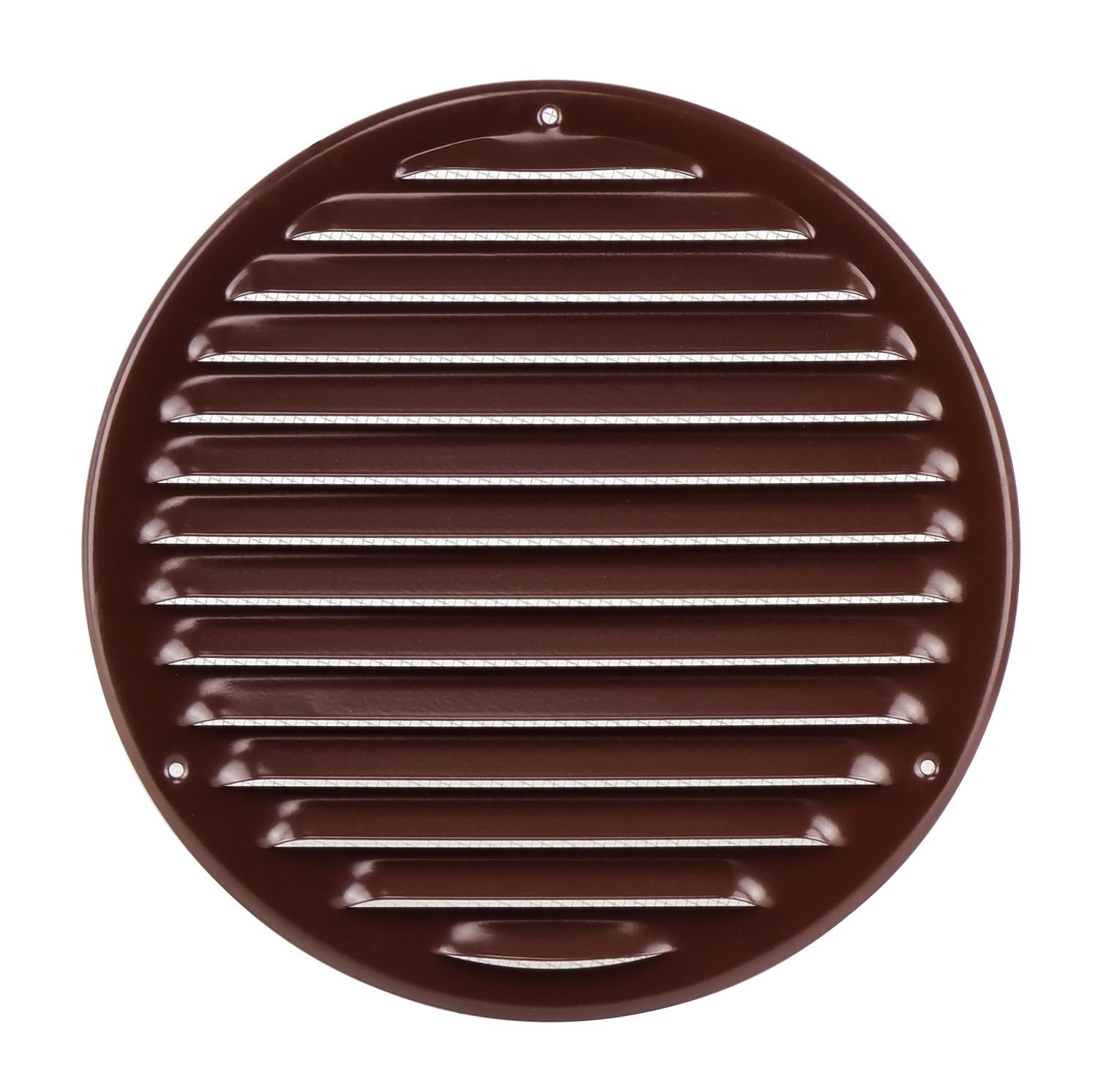Steinberg14 Brown 200mm Metal Air Vent Cover with Insect Mesh - 8 inch Round Ventilation Grille