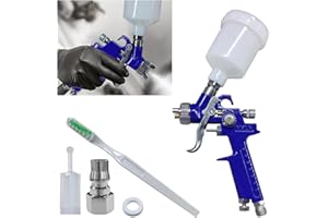 BDZMC Mini HVLP Touch Up Spray Gun with 1 mm Nozzle, 125 cc Cup Gravity Feed Air Paint Sprayer Spot Repair, Spray Paint Gun for Car Furniture Painting, Auto Primer, Wall Painting (1.0)