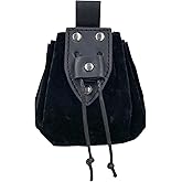HiiFeuer Vintage Medieval Faux Leather Drawstring Pouch, Middle Ages Portable Coin Purse, Rivets Belt Pouch Dice Bag For LARP Ren Faire
