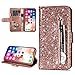 Spritech iPhone XR Case,iPhone XR Wallet Case,Bookstyle Bling PU Leather Flip Folio Magnetic Purse Pockets Card Slots Wrist Strap with Screen Protector and Stylus for Apple iPhone XR 6.1-Inch