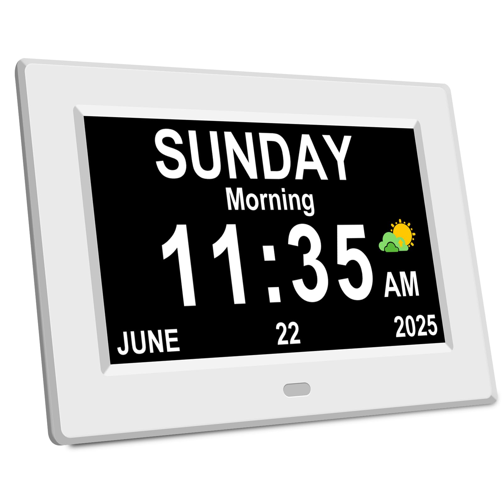 8‘’ Digital Calendar Day Clock, Gifts for People with Dementia Alzheimers, Large Display Alarms Clock for Seniors Electric Clocks with Date Day of Week 12 Alarms 4 Colors Auto DST/Dimmer