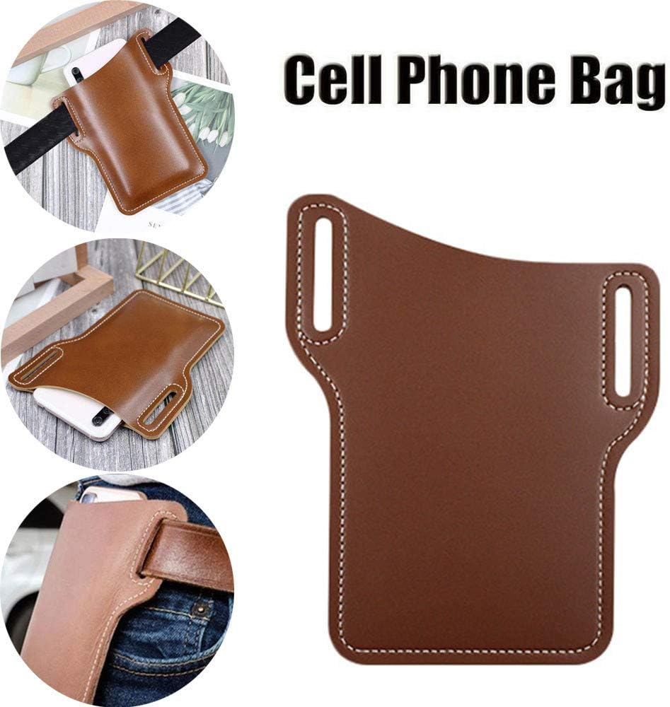 JHGJG Fashion Leather Waist Belt Loop Cell Phone Holster, Universal