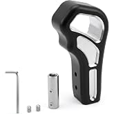 Black Grip Billet Aluminum Shift Knob &ndash; CNC Machined Shifter Handle with M8 x 1.25 Thread, Anodized Black Universal Fit for Polaris RZR, Honda Talon, Kawasaki KRX1000, Yamaha Wolverine, UTV/ATV
