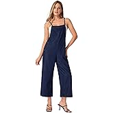 roswear Cropped Overalls for Women Baggy Wide leg with Side Zip Adjustable Strap