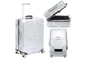 Veki Clear Suitcase Cover PVC Protector with Zip, Waterproof Transparent Luggage Cover Protective Bag, for Plastic Trolley Case Cover Protect Suitcases from Scratch for Travel Accessories (22inch)
