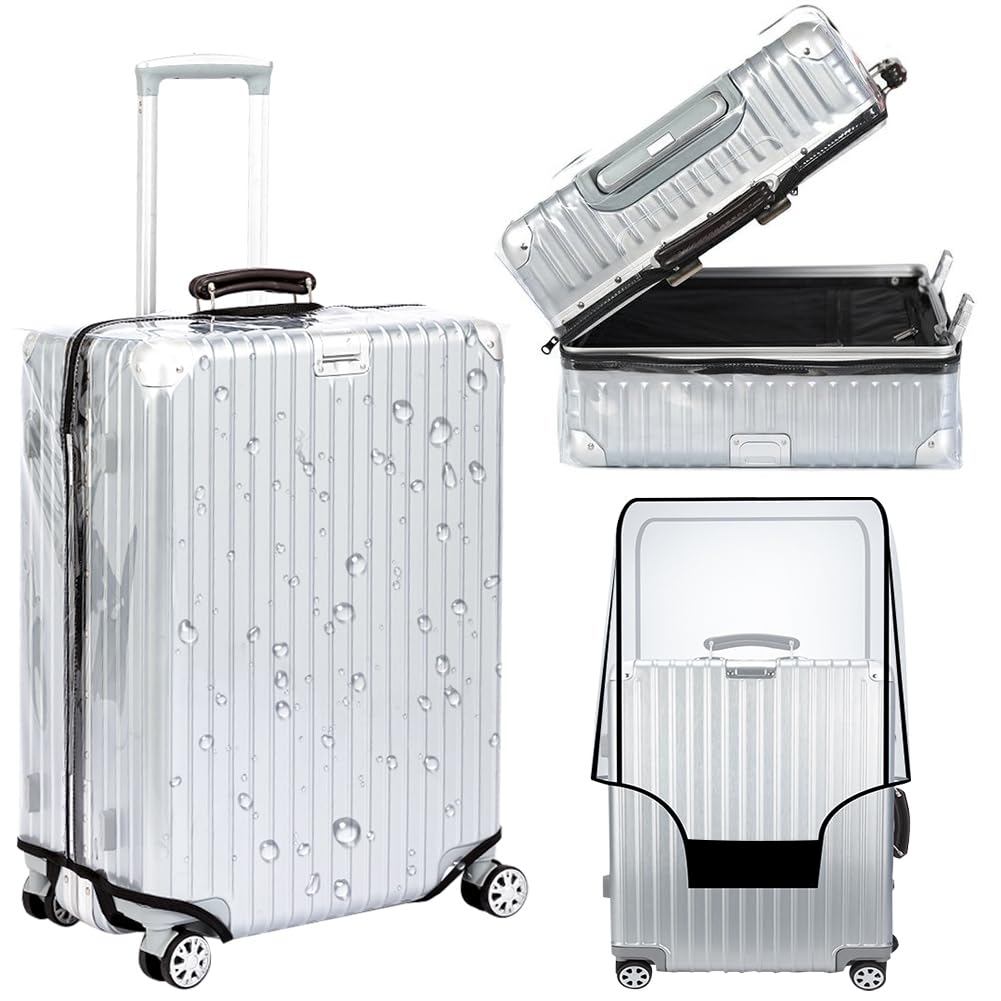 Photo 1 of **NOT IN ORIGINAL PACKAGE**Veki Clear Suitcase Cover PVC Protector with Zip, Waterproof Transparent Luggage Cover Protective Bag, for Plastic Trolley Case Protect Suitcases from Scratch for Travel Accessories (20inch)
