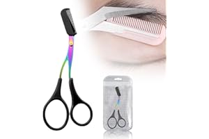 RUNSGO Eyebrow Trimmer Scissor, 2024 New Eyebrow Scissors With Comb,Eye Brow Scissors For Women,Eye Brow Trimmer,Eyebrow Scissors,Eye Brow Trimmer For Ladies,Brow Scissors (Black)