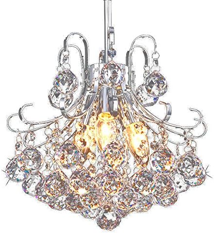 DINGGU Luxury Chrome Finish 4 Lights Crystal Chandelier Pendant Lighting for Kitchen