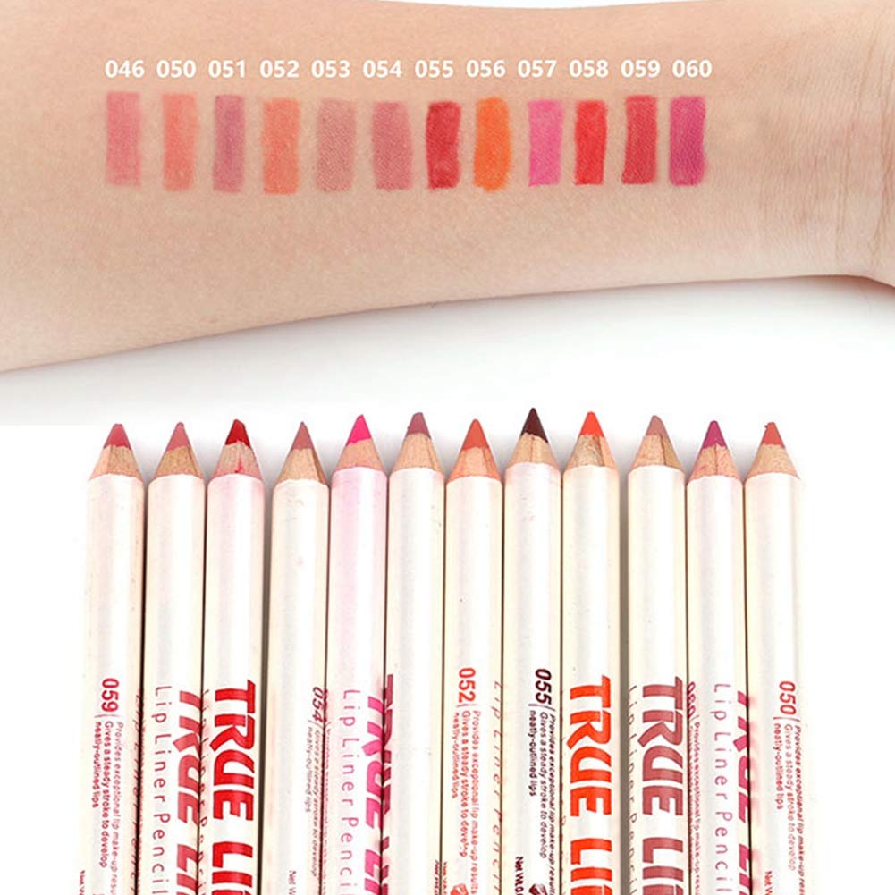 12 Colors Waterproof Matte Long-lasting Lip Line,Lipstick Pen Set Cosmetics Makeup Tool