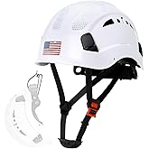 AOLAMEGS Construction Safety Hard Hat - ANSI Z89.1 Type Ι OSHA Approved Safety Helmets with Chin Straps Lightweight Reflective Vented ABS Hard Hats For Men Women Industrial Workwear 6-point Suspension