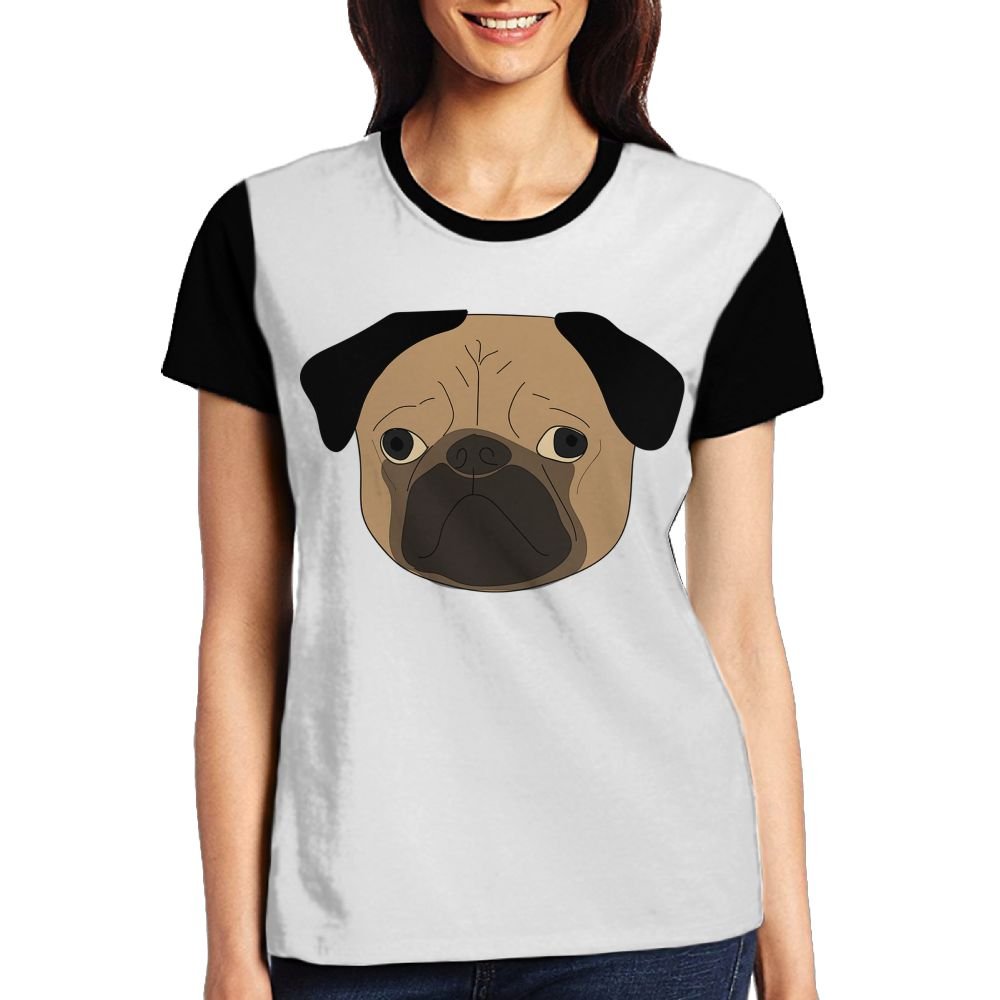 Cartoon Pug Face Fashion Women Short Sleeve Casual Shirt Tops O Neck T Shirt Tees At Amazon Women S Clothing Store