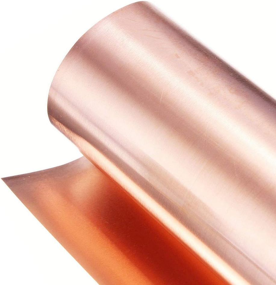 SOFIALXC 99.99% Pure Copper Metal Sheet for Handicraft Aerospace Width 200mm Long1000mm-Thickness: 0.4 mm