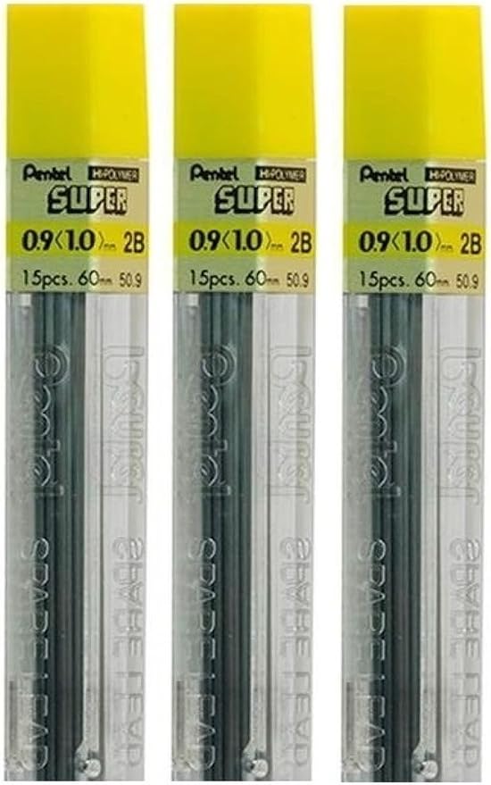 Pentel 0.9mm Size 2B Shade Hardness Pencil Refill Replacement Spare