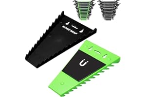 SUNHZ MCKP SUNHZMCKP 2 Pack Magnetic Wrench Organizer, Wrench Rack Tool Trays for Toolboxes, Wrench Holder up to 24 wrenches SAE (1/4" - 1/16") and Metric (6 mm - 24 mm)
