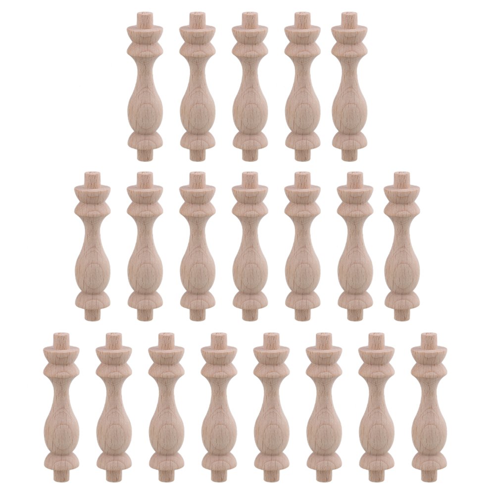 BQLZR H-83 Beech Unfinished Wood Craft Spindles Wood Spindle Baluster for Furniture Home Repair Decoration Pack of 20