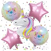 DUILE Unicorn Balloons Unicorn Birthday Party Decorations for Girls Foil Balloons Set Macaron and Rainbow Balloon Wedding Baby Shower Party Supplies (0)