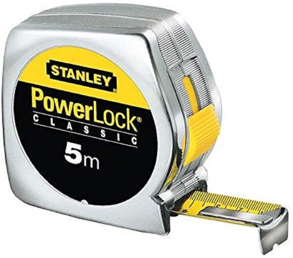 Stanley 1-33-191 "Powerlock" Tape Measure with End Hook Without Hole, Silver, 5 m/19 mm