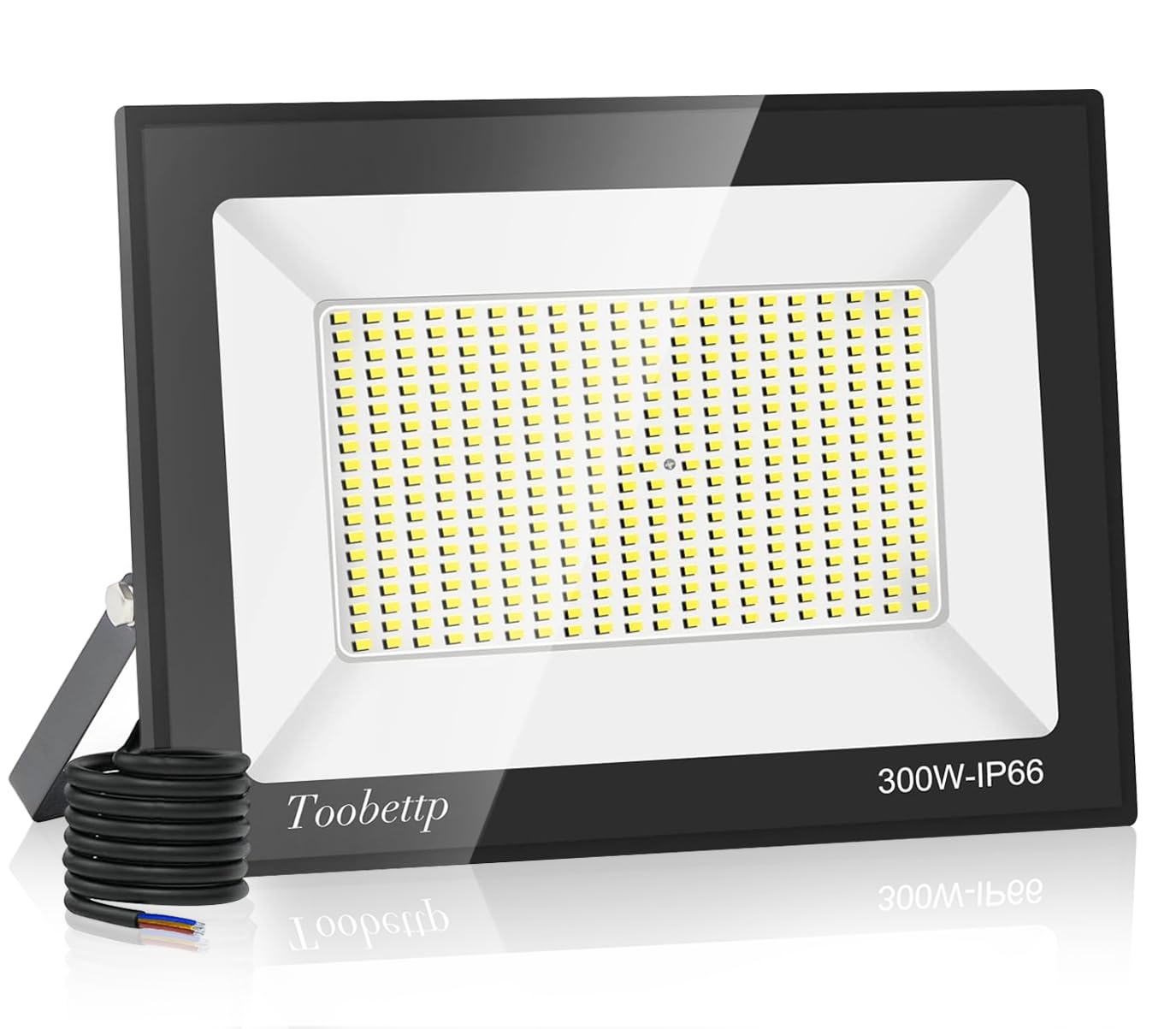 toobettp Outdoor LED Floodlight, 300 W LED Outdoor Spotlight 30000 LM Cool White 6500 K IP66 Waterproof Super Bright for Garage, Garden, Terrace, Parking
