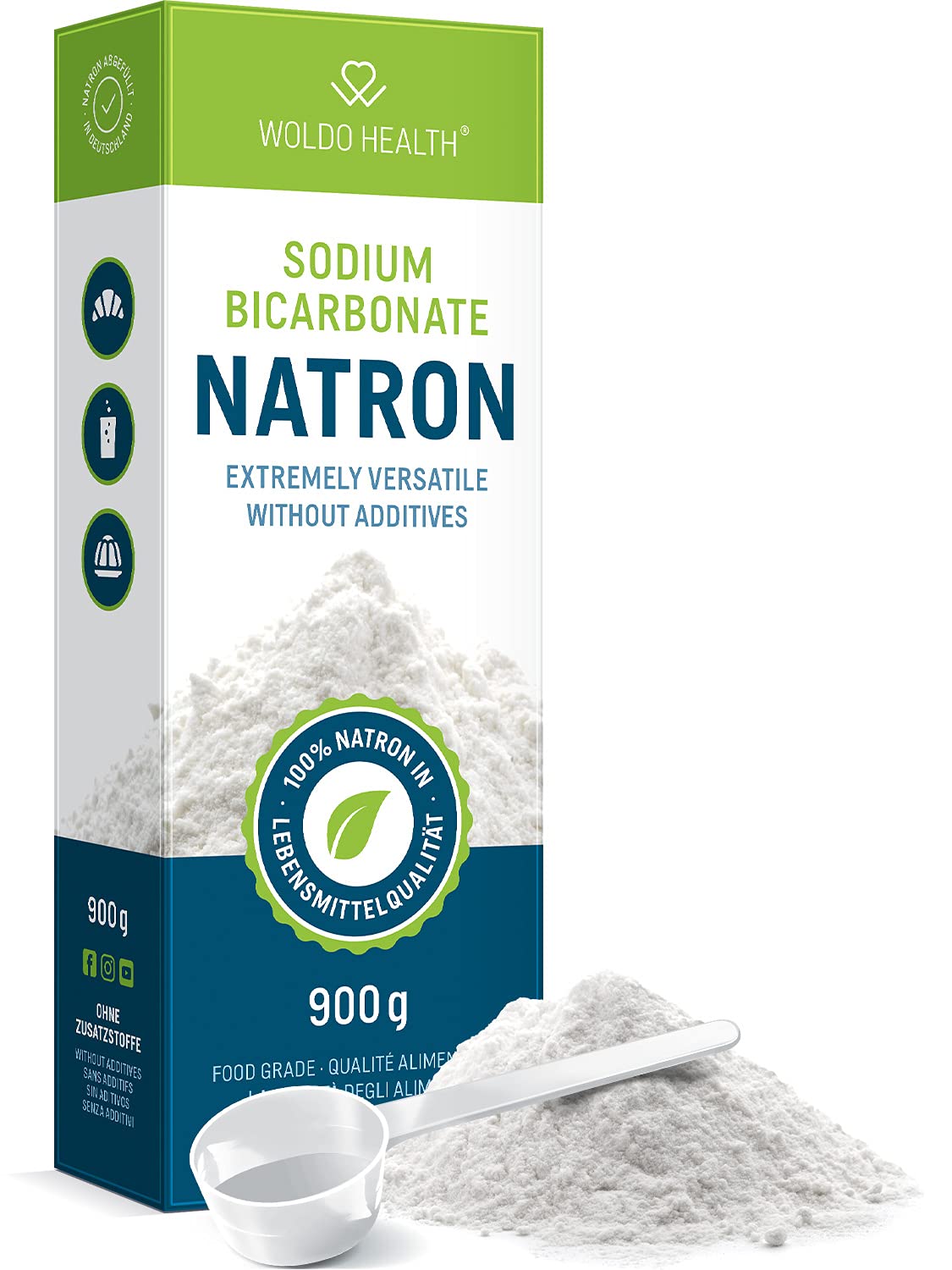 Sodium Bicarbonate of Soda Food Grade - 900g for Cleaning, Household, Bath Bombs