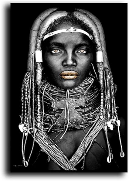 QIANLIYAN Mujer Africana Pintura al óleo sobre Lienzo Carteles e