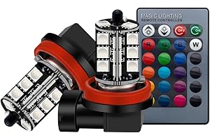 Ruiandsion H11 H8 LED Fog Light Bulb Flash Color Changing RGB Colored DC 12V Non Polanity LED Bulb for Daytime Running Lights