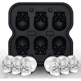 DakGagMah Skull Ice Cube Mold, 6-Cavity Silicone Skull Ice Tray | 3D Skull-Shaped Ice Molds for Cocktails, Bourbon and Whiskey. Easy Release and Dishwasher Safe.