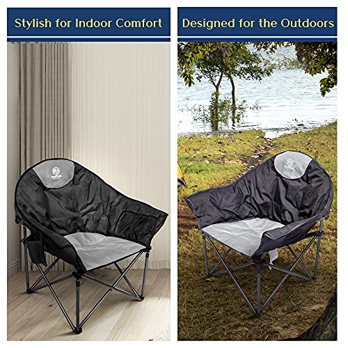 Coastrail Outdoor Oversized Padded Camping Chair Round Moon Saucer
