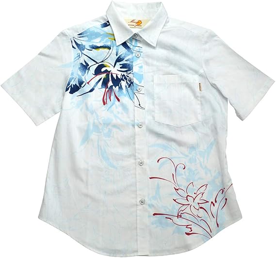 Amazon かりゆしウェア ムーンワーク レギュラーカラーレディース かりゆしウェア リゾート 沖縄 結婚式 ビジネス Mango Plus マンゴ プラス シャツ ブラウス 通販