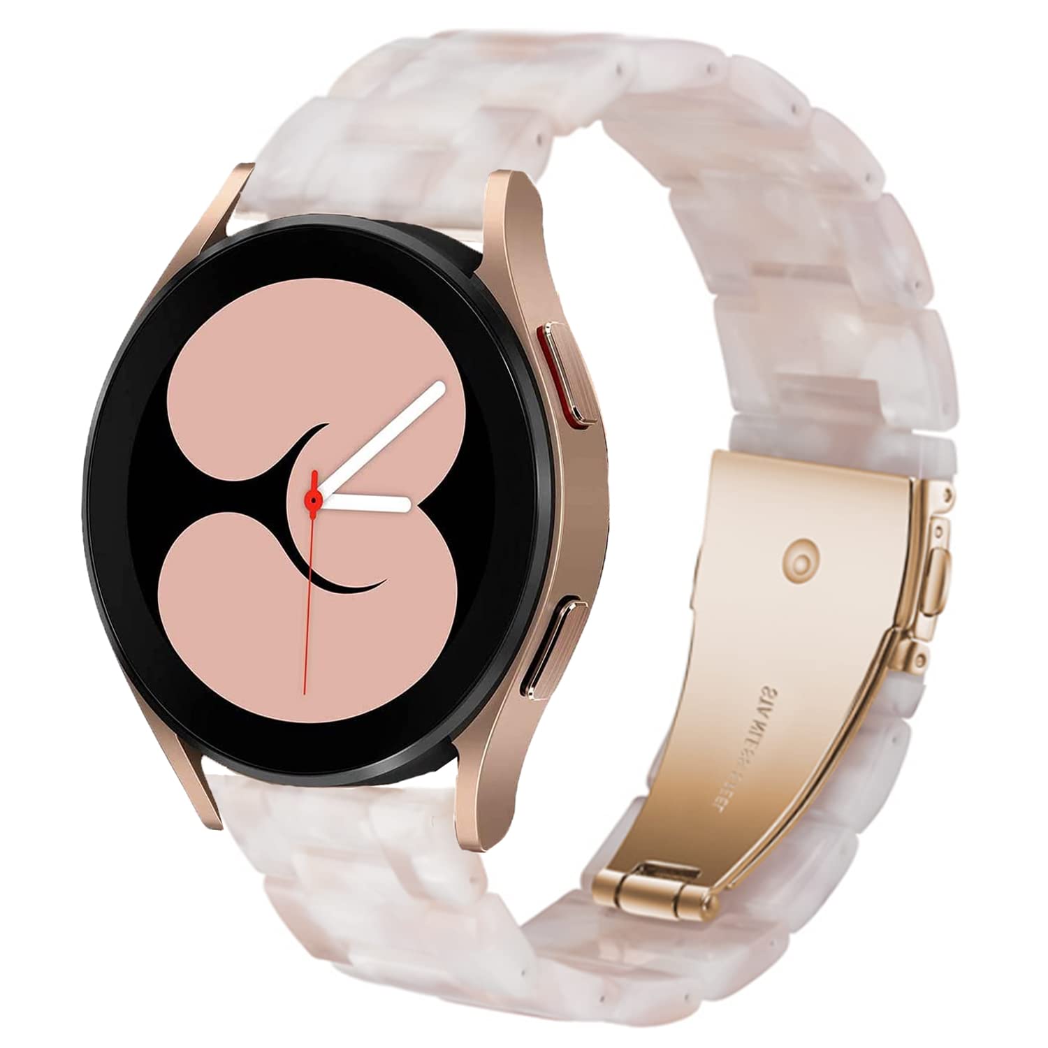 DEALELE Strap Compatible with Samsung Galaxy Watch 5/5 Pro/Galaxy 4/4 Classic/Galaxy 3 41mm / Galaxy Active 2, 20mm Colorful Resin Replacement Bands for Huawei GT2 / GT3 42mm, Flowers pink