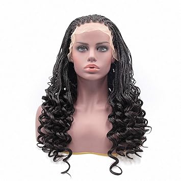 Amazon Com Rogess Black Kanekalon Fiber Synthetic Wigs Lace