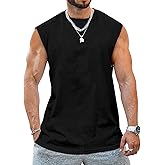 Aoysky Men's Crewneck Sleeveless Athletic Tank Top Performance Workout Muscle Cut Tee Tops