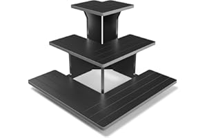 WEITELAI 3 Tiers Display Shelves for Vendors, Display Stand Portable for Store Retail Tiered Display Stand, Cupcake, Soap, Candles, Glasses, Jars, Crafts Show, Jewellery, Black Farmers Market Stand