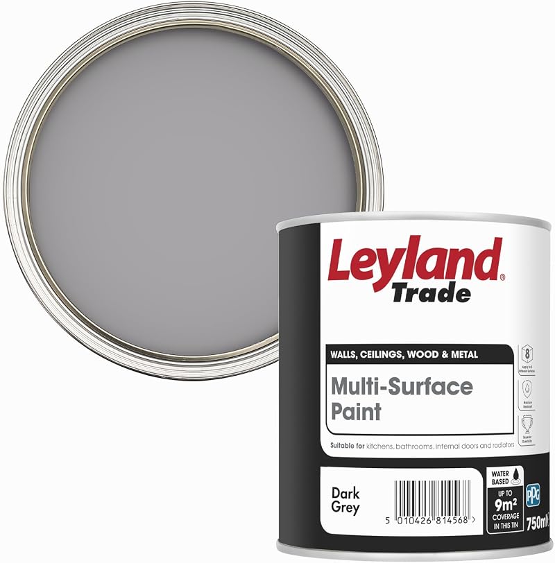 Leyland Trade Multi Surface Paint Grey 750ml Interior Wood Metal Plaster Durable