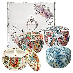 U/K BIGEDI Candle, Scented Candles Gift Set for women, Natural Fragrance Candles for Stress Relief and Aromatherapy, Christmas Home Accessories, 100% Soy Wax, 4 Pack/8 Pack (4 Pack)
