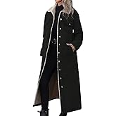Ru Sweet Women's Winter Long Sherpa Fleece Lined Denim Jacket Trench Coat Casual Distressed Button Down Jean Overcoat