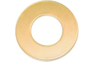ABBECIAO 1 Inch/ 25mm Brass Washer Metal Stamping Blanks Deburred Edges Finished Ready for Metal Stamping and Jewelry Making- 14ga. Pack of 12
