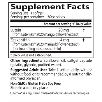 Doctor’s Best Lutein Supplement Facts