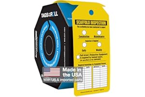 Accuform 100 Inspection and Status Tags by-The-Roll, Scaffold Inspection, US Made OSHA Compliant Tags, Waterproof PF-Cardstock, Resists Tears, 6.25"x3", TAR718