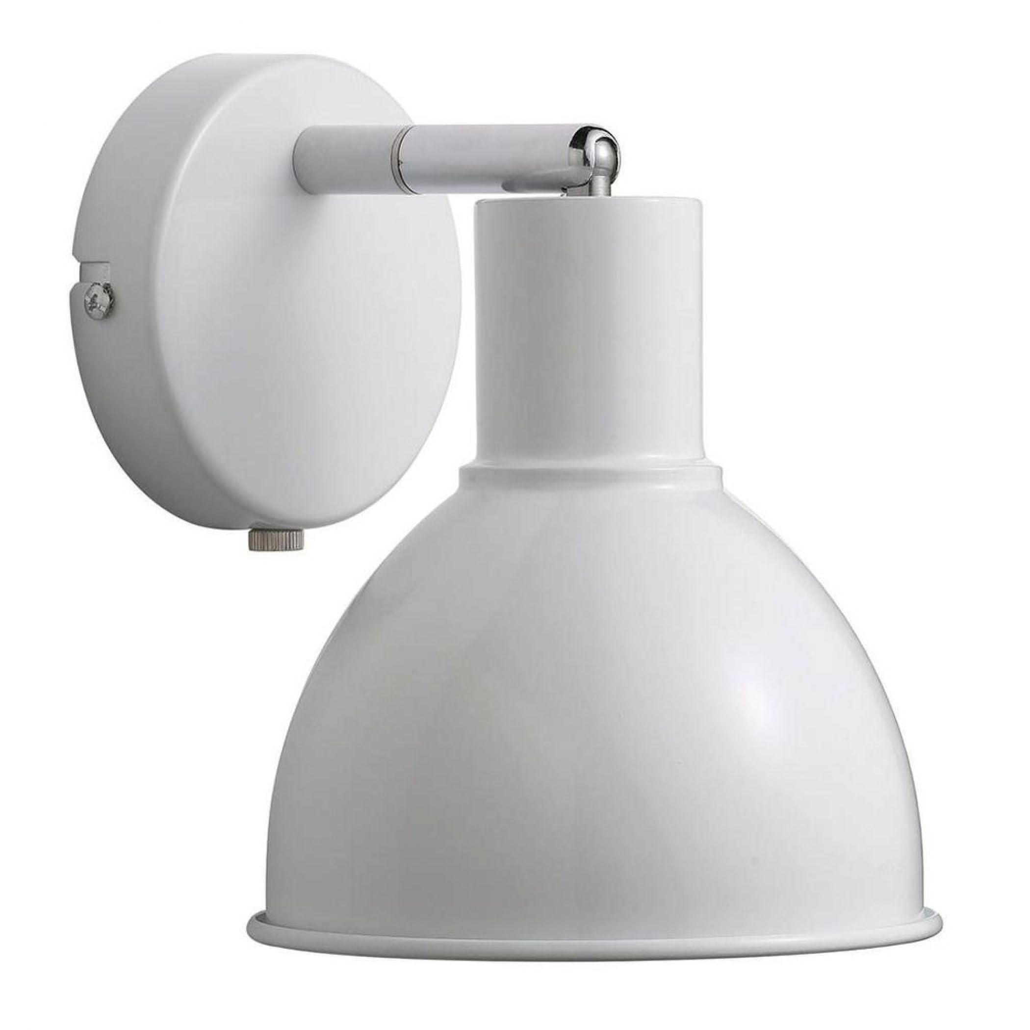 Nordlux Pop Indoor Wall Light White Metal E27 White Inner - Bedroom, Bedside, Living Room Plug in or Mains Powered, IP20