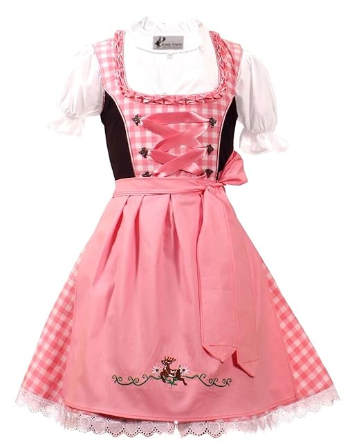 Trachtenkleid 3tlg. Kinder Dirndl Mädchen Kleid Gr. 92,104,116,128,140,146,152