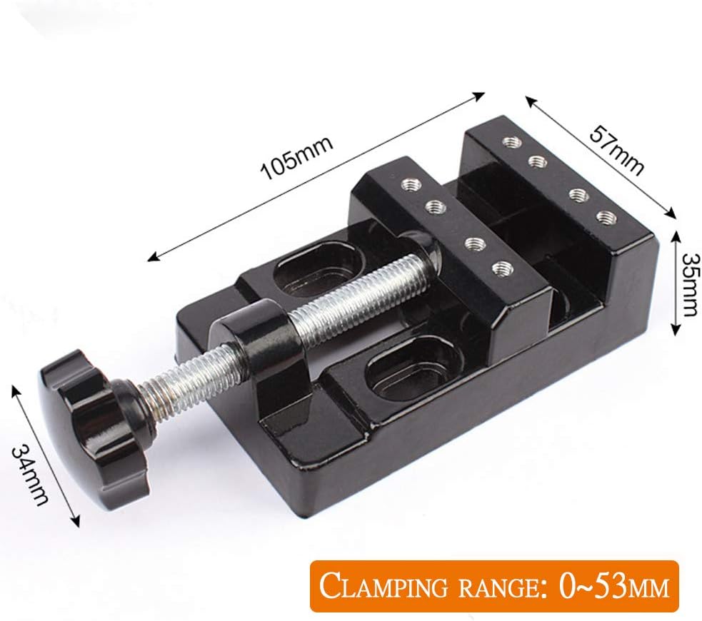 57mm Multi-Purpose Aluminum Alloy Flat-Nose Pliers, Mini Vise, Table vice, Item Fixing Fixture, Black - Image 3