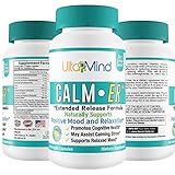 CALM-ER Anxiety Supplement - Extended Release Stress Relief w Fast Acting Herbal Blend + B Vitamins To Improve Sleep, Mood - Increase Serotonin & Reduce Panic Attacks - 60 ct Anti-Anxiety Pills