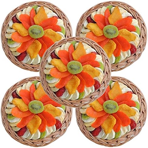 Crafted Kosher Kiwi Flower Certified Kosher Medium Dried Fruit Premium Gift Tray 14 oz 5 Pack