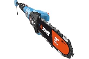 SENIX 8A Corded Electric Pole Saw | 8-Inch Cutting Bar & 14.8ft Max Reach Telescoping Pole, Lightweight Branch Cutter for Effortless Tree Trimming and Pruning