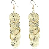 Boho Large Double Circles Round Dangle Drop Earrings Geometric Statement Handmade Exaggerate Earring for Women Fashion Jewelry Gifts