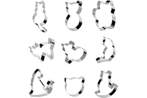 Cat Cookie Cutter Set Stainless Steel Animal Shapes DIY Baking Molds Cartoon Multi-Use Baking Tools for Home Parties