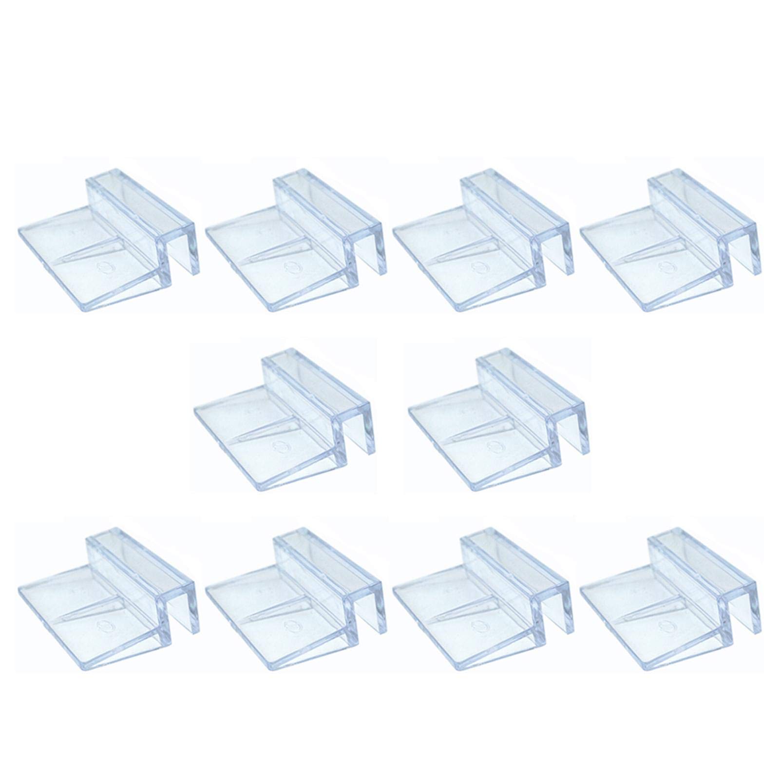Faderr 10pcs Fish Tanks Glass Cover Clip, Aquarium Fish Tank Acrylic Clips, Transparent Fish Tank Lid Holder Universal Lid Clips, for Rimless Aquariums 6/10/12mm