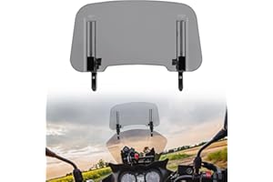 KEMIMOTO Motorcycle Windshield Extension, Upgraded Aluminum Metal Heightened Spoiler Clip, Universal Adjustable Wind Deflecto