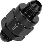 EVIL ENERGY 8AN Male Non Return One Way Inline Check Valve Fitting Black | 6061-T6 Aluminum Check Valve, Stainless Steel Spring, Helps Prevent Backflow, Max Pressure 150 PSI