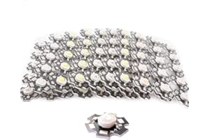 Cleiscry 10 pcs High Power Led Chip 3W SMD COB Light Emitter Components Diode on 20mm PCB Base (10pcs 3W Natural White on PCB)